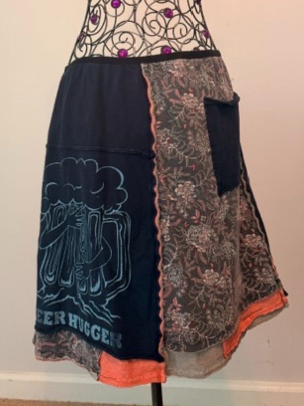 Funky Upcycled midi skirt